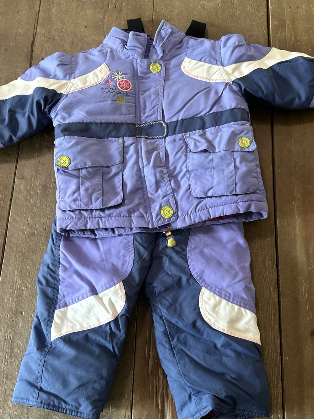 Kids Two-Piece Purple & Navy Winter Jacket and Snow Pants